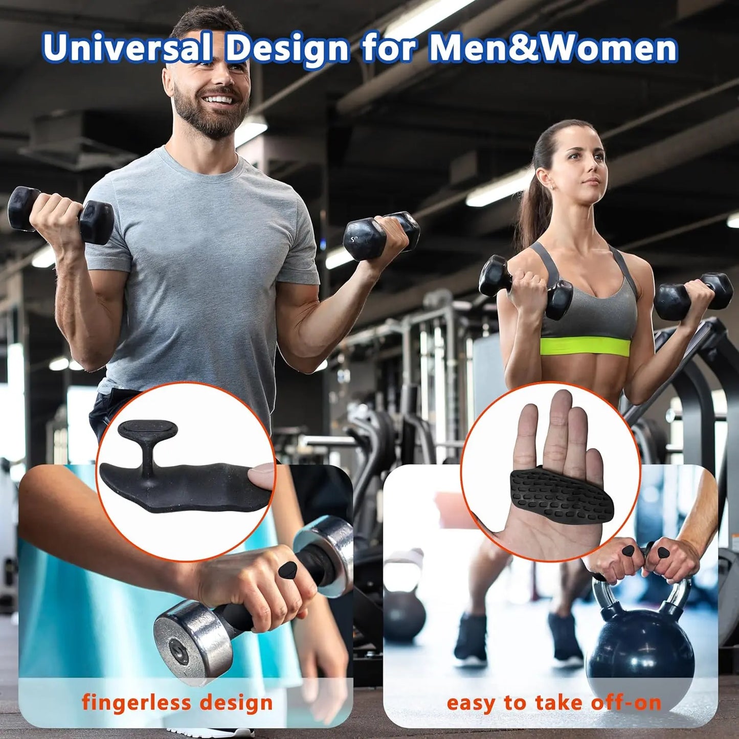 Silicone Weightlifting Grips and Workout Gloves for Enhanced Grip and Comfort in Strength Training