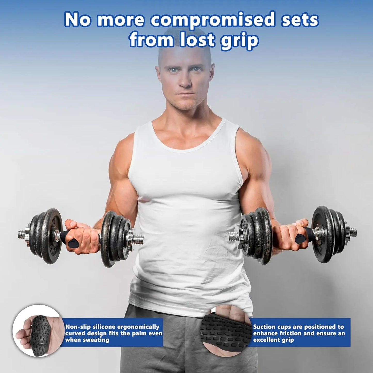 Silicone Weightlifting Grips and Workout Gloves for Enhanced Grip and Comfort in Strength Training